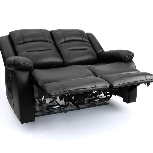 Lumo 2 Seater Electric Recliner Sofa – Stylish Black Leather Comfort Seating