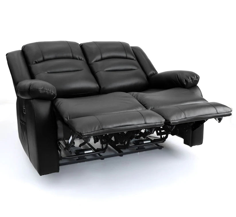 Lumo 2 Seater Electric Recliner Sofa – Stylish Black Leather Comfort Seating