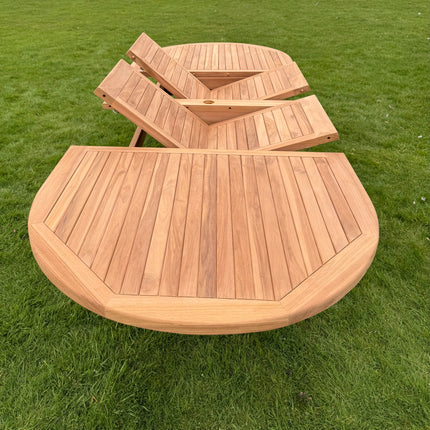 Teak Deluxe Garden Table 200cm - 300cm Dining Table 4CM Thick