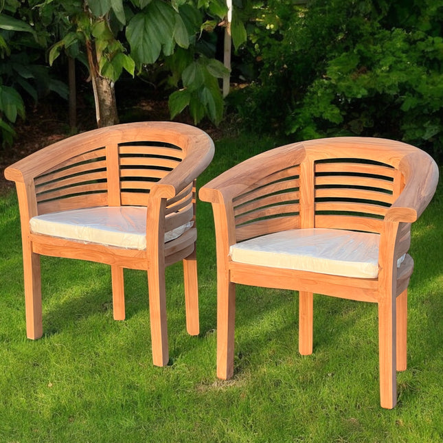 Perfect companion set! Two Teak Horizon Harmony Chairs Extra Thick (Deluxe)