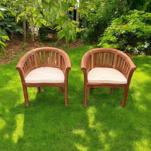 Pair Of Teak Harmony Curve Vertical Chairs