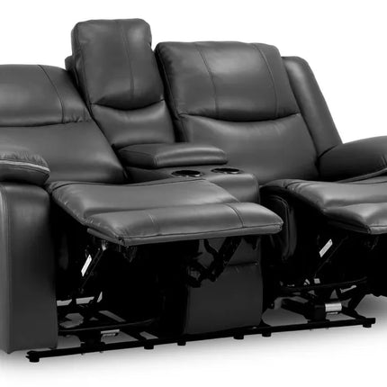 Flint 2 Seater Electric Recliner Sofa – Stylish Black Leather Comfort Seating
