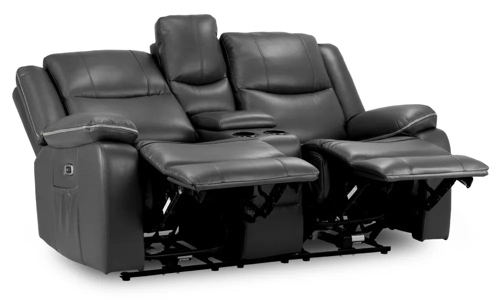Flint 2 Seater Electric Recliner Sofa – Stylish Black Leather Comfort Seating