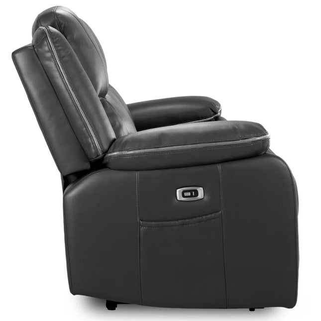 Flint 2 Seater Electric Recliner Sofa – Stylish Black Leather Comfort Seating