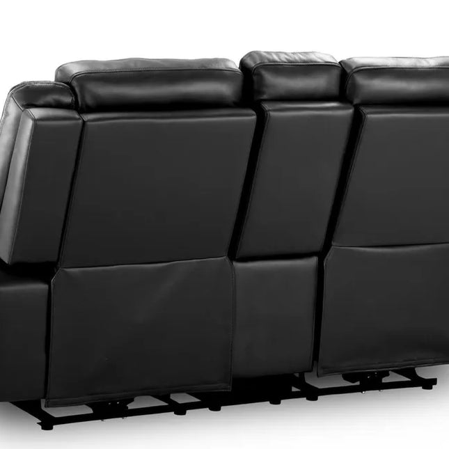 Flint 2 Seater Electric Recliner Sofa – Stylish Black Leather Comfort Seating