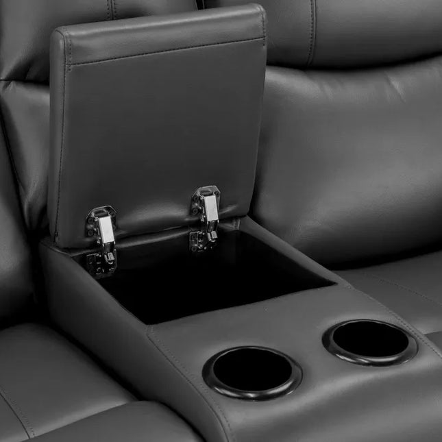 Flint 2 Seater Electric Recliner Sofa – Stylish Black Leather Comfort Seating