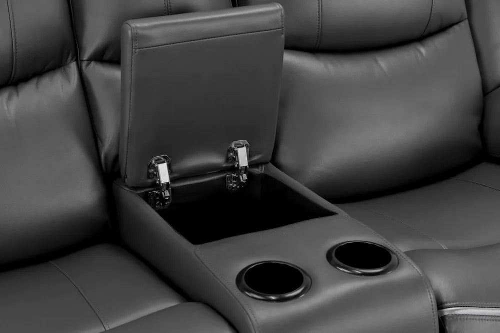 Flint 2 Seater Electric Recliner Sofa – Stylish Black Leather Comfort Seating