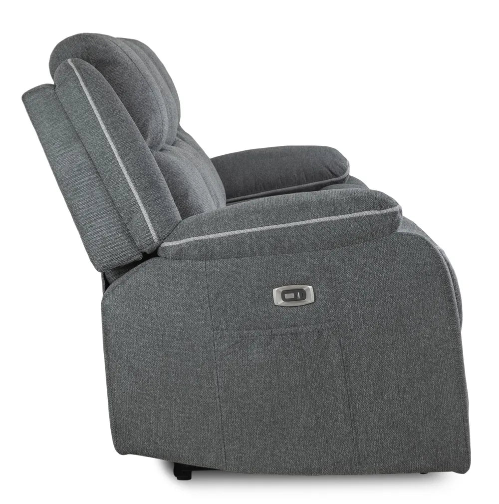 Flint 2 Seater Electric Recliner Sofa – Stylish Graphite Fabric Comfort Seating