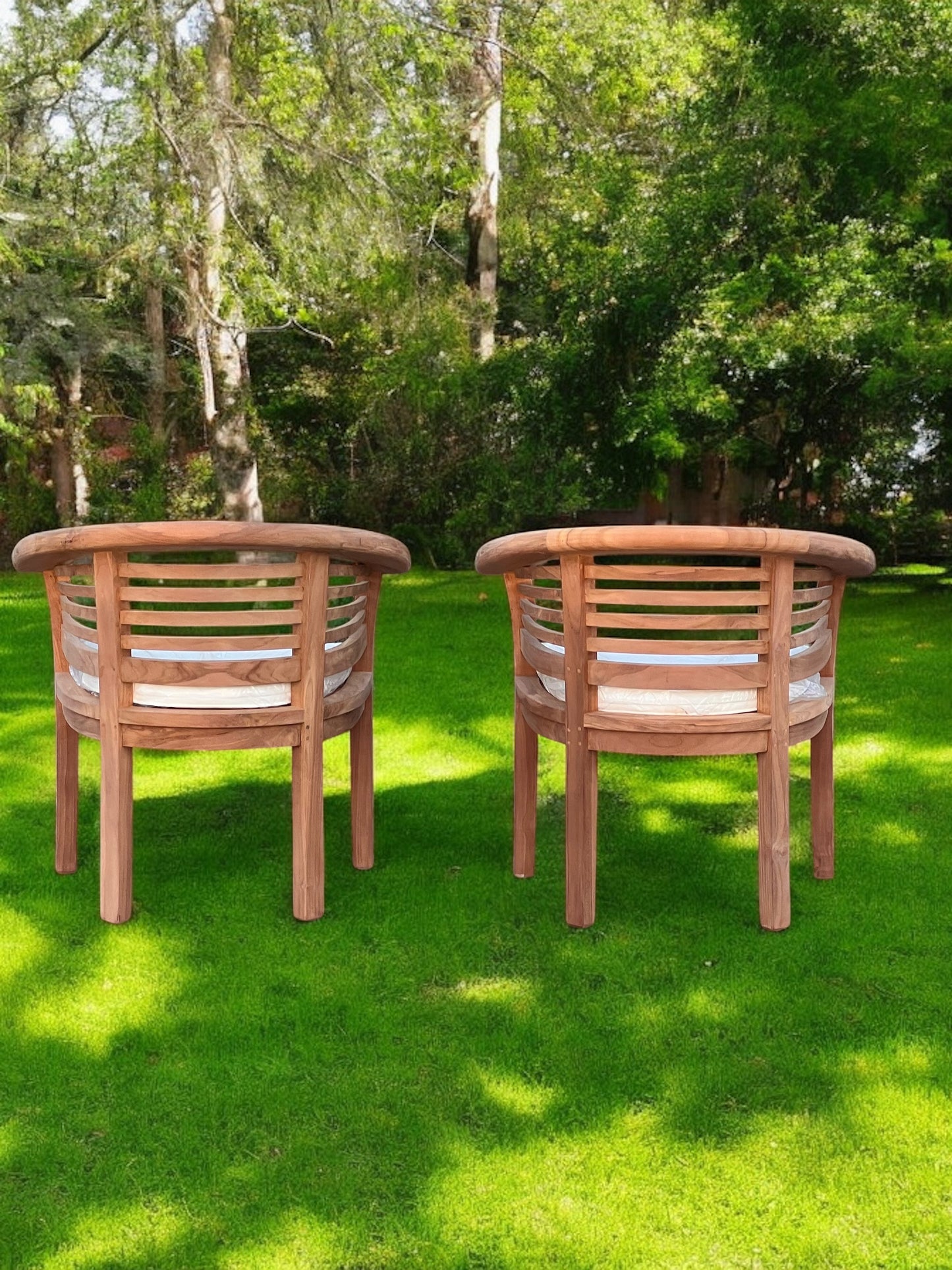 The Ultimate Teak Garden Bench Set Banana Extra Thick (Deluxe) Horizontal