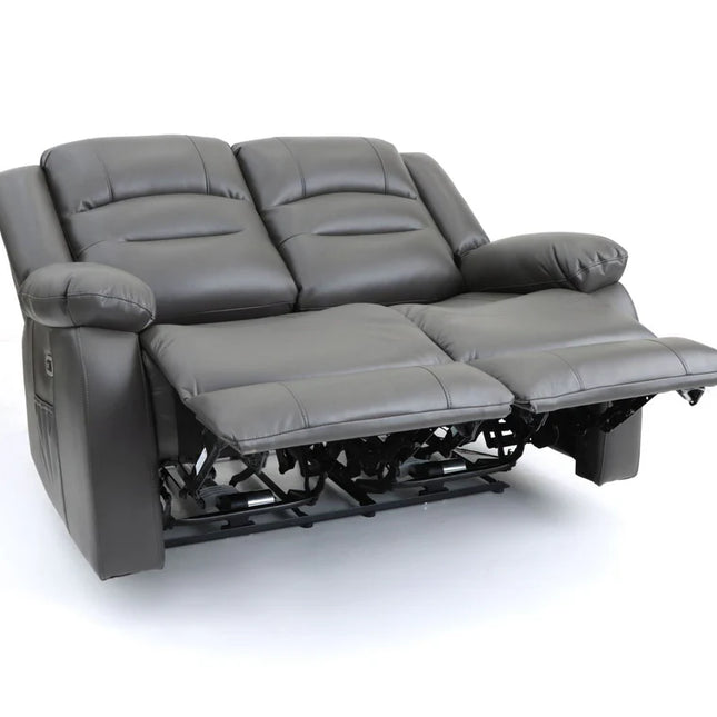 Lumo 2 Seater Electric Recliner Sofa – Stylish Grey Leather Comfort Seating