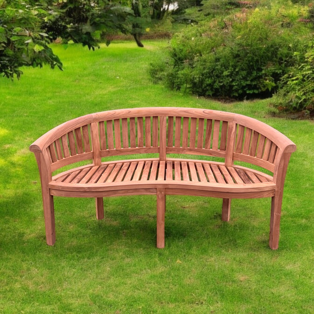 Teak Harmony Vertical Curved Bench 3 Seater