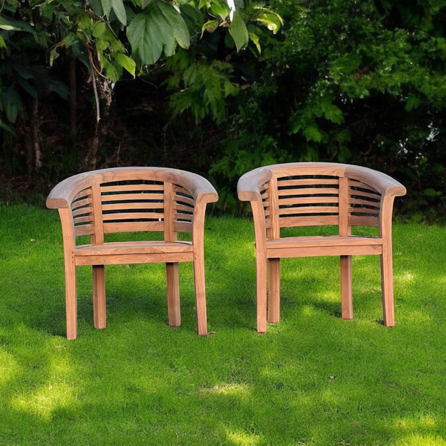 Perfect companion set! Two Teak Horizon Harmony Chairs Extra Thick (Deluxe)
