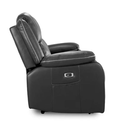 Flint 3+2 Seater Electric Recliner Sofa Set – Stylish Black Leather Comfort Seating
