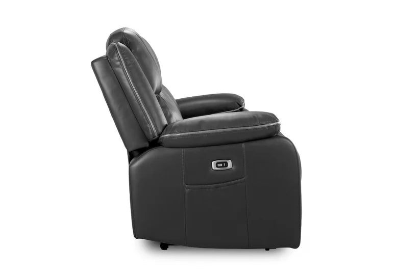 Flint 3+2 Seater Electric Recliner Sofa Set – Stylish Black Leather Comfort Seating