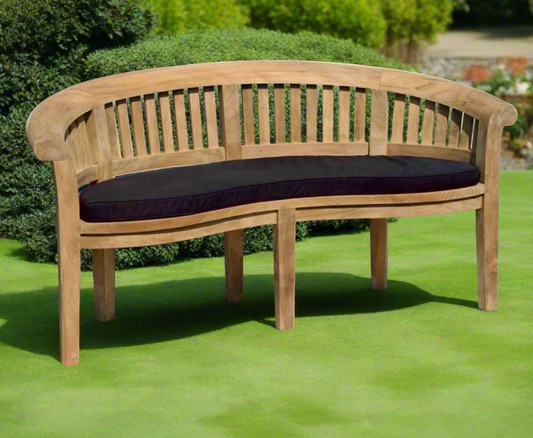 Teak Banana Curved Bench 3 Seater Extra Thick