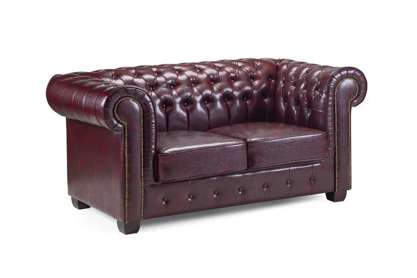 Chesterfield Sofa Red 2 Seater