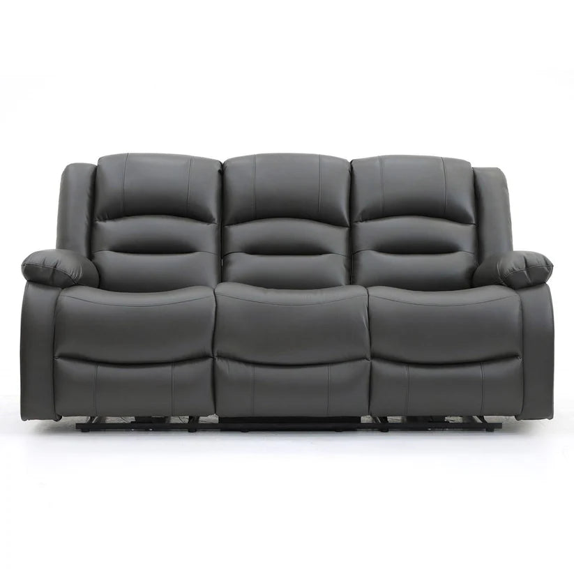 Lumo 3 Seater Electric Recliner Sofa – Stylish Grey Leather Comfort Seating