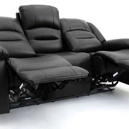 Lumo 3 Seater Electric Recliner Sofa – Stylish Black Leather Comfort Seating