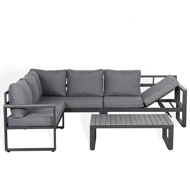 Arven Aluminium Garden Furniture Corner Sofa Set With Coffee Table - Left Hand