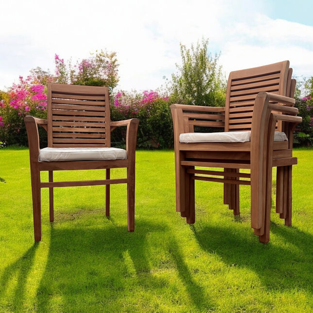 Enclave Teak Garden Stacking Chairs (4 Pack)
