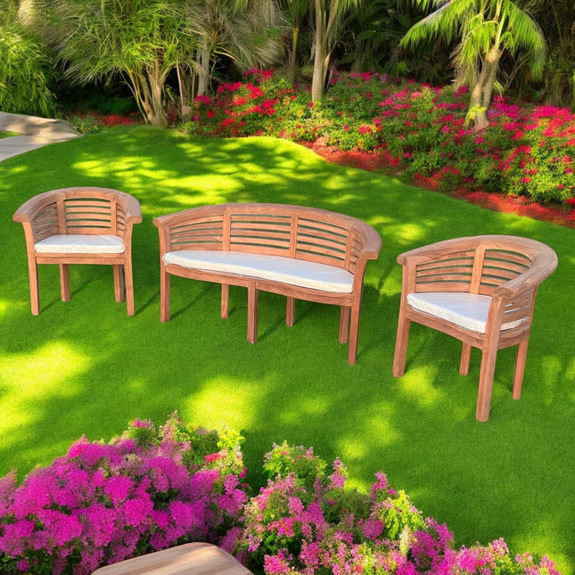 The Ultimate Teak Garden Bench Set Harmony Extra Thick (Deluxe) Horizon