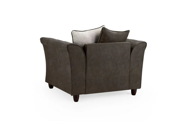 Tuxelle 1 Seater Sofa Armchair – Stylish Grey / Brown Comfort Seating