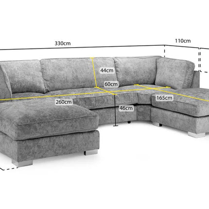 Diavlor Sofa U Shape Corner – Stylish Truffle Comfort Seating