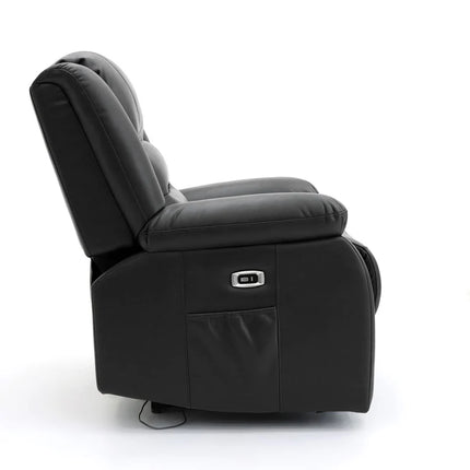 Lumo 3 Seater Electric Recliner Sofa – Stylish Black Leather Comfort Seating