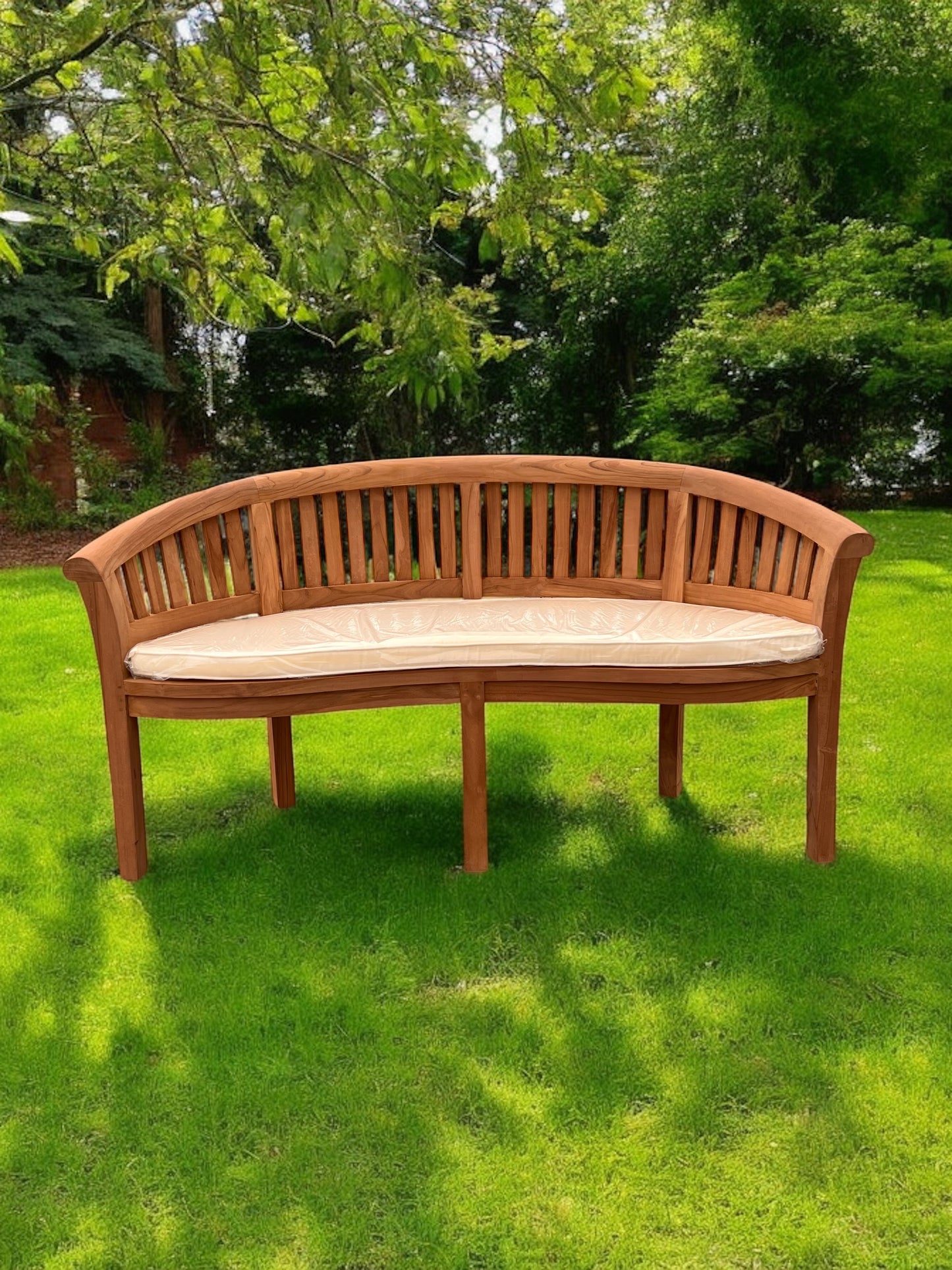 The Perfect Teak Garden Bench Set Banana Vertical