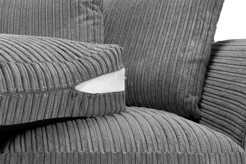 Pebble Jumbo Corded 3+2 Seater Sofa Set – Stylish Grey Comfort Seating