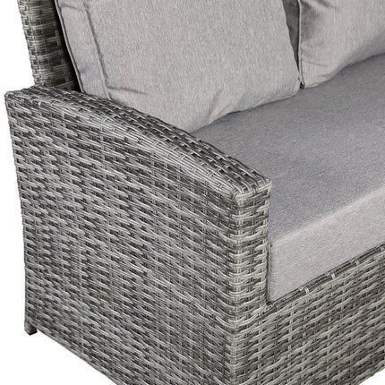 Solara Rattan Garden Furniture Corner Sofa Set With Rising Table - Left Hand