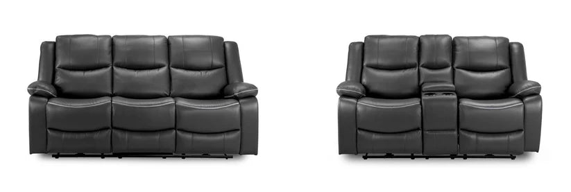 Flint 3+2 Seater Electric Recliner Sofa Set – Stylish Black Leather Comfort Seating
