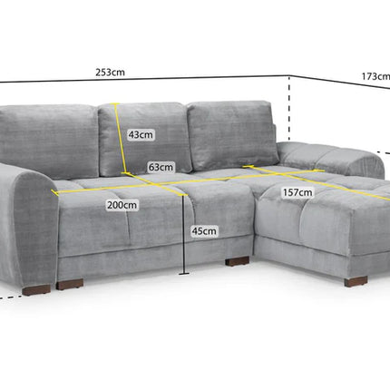 Osla Sofa L Shape Corner Sofa Bed – Stylish Cream Comfort Seating
