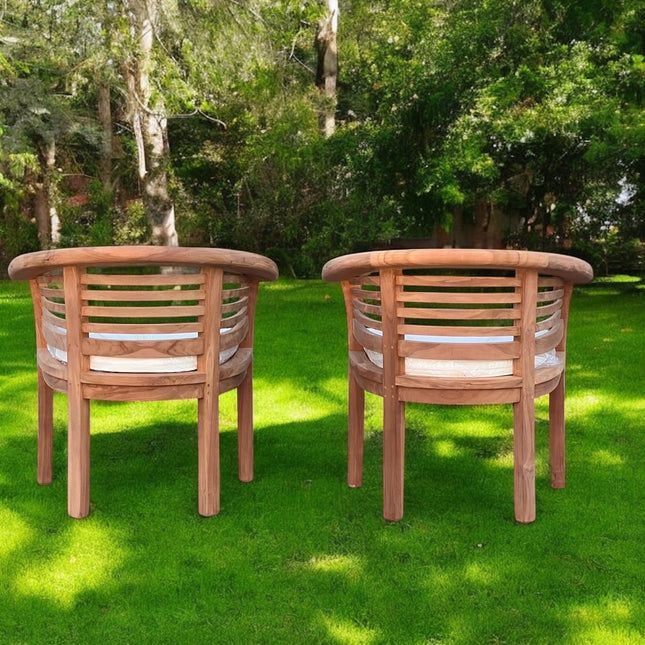 Perfect companion set! Two Teak Horizon Harmony Chairs Extra Thick (Deluxe)