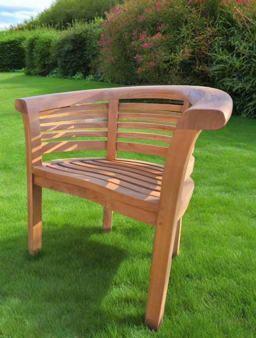 Teak Banana Chair Horizontal Single Extra Thick