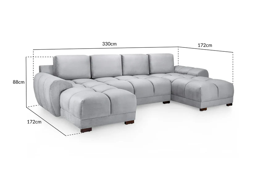 Osla Sofa Grey U Shape Corner – Stylish Grey Comfort Seating