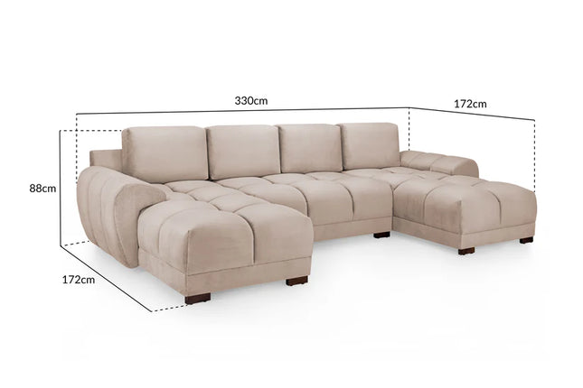 Osla Sofa U Shape Corner – Stylish Mocha Comfort Seating