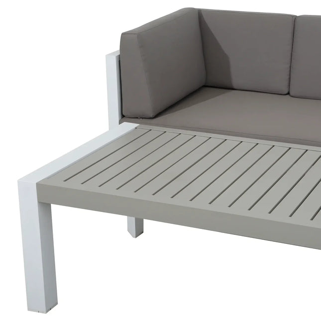 Nexa Aluminium Garden Furniture Corner Sofa Set With Coffee Table - Right Hand