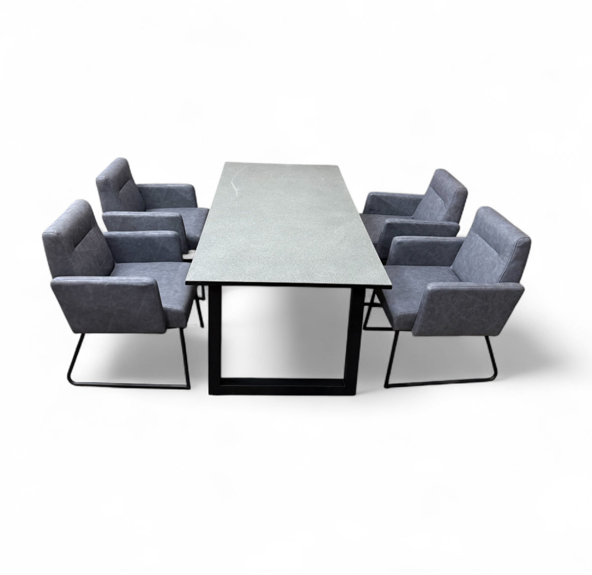 Grey Indoor Dining Table and 4 Chairs Set – Modern 5-Piece Dining Furniture | RK Garden Furniture