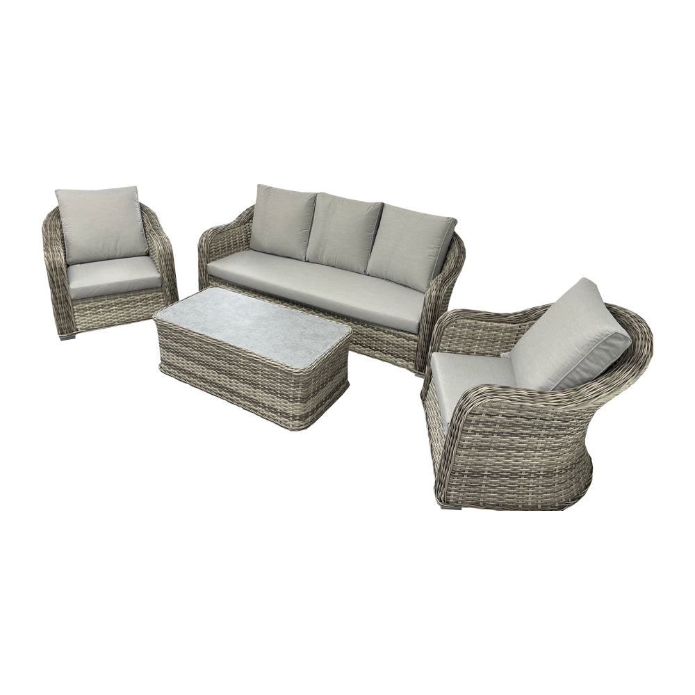 Crescent Deluxe Rattan Lounge Garden Set With Coffee Table
