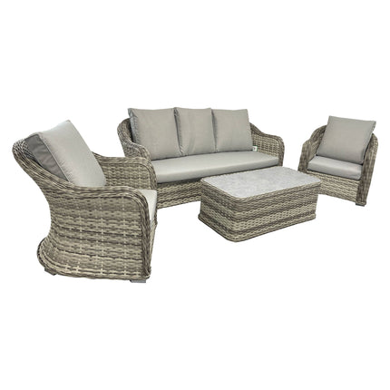 Crescent Deluxe Rattan Lounge Garden Set With Coffee Table