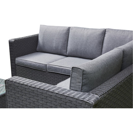 Napa Luxury Rattan Ice bucket Corner Garden Set Outdoor Patio Furniture GREY