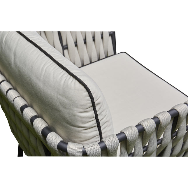 Aspen Aluminium & Rope Lounge Set – GREY