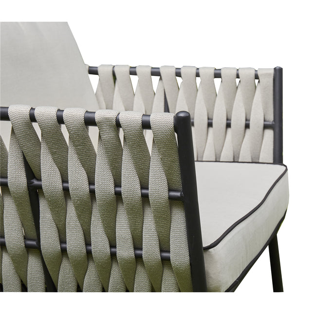 Aspen Aluminium & Rope Lounge Set – GREY