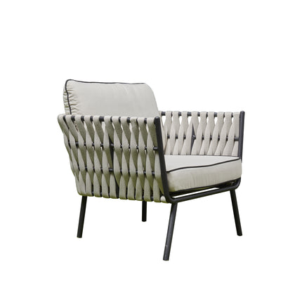 Aspen Aluminium & Rope Lounge Set – GREY