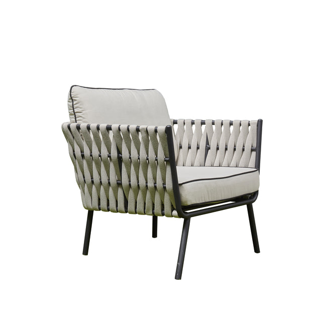 Aspen Aluminium & Rope Lounge Set – GREY