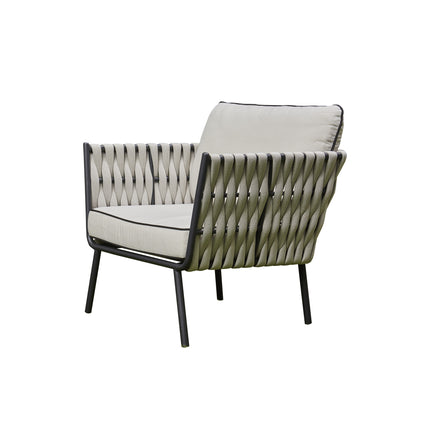 Aspen Aluminium & Rope Lounge Set – GREY
