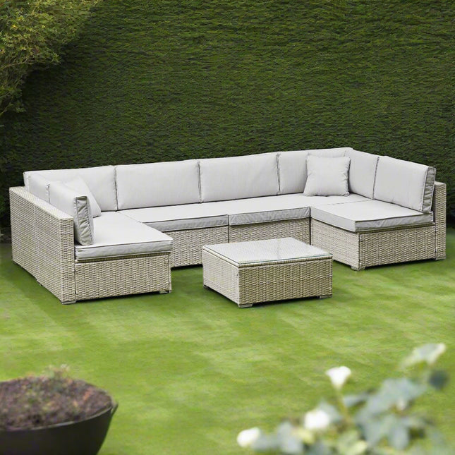 Hampton Luxury Rattan Corner Garden Set Outdoor Patio Furniture