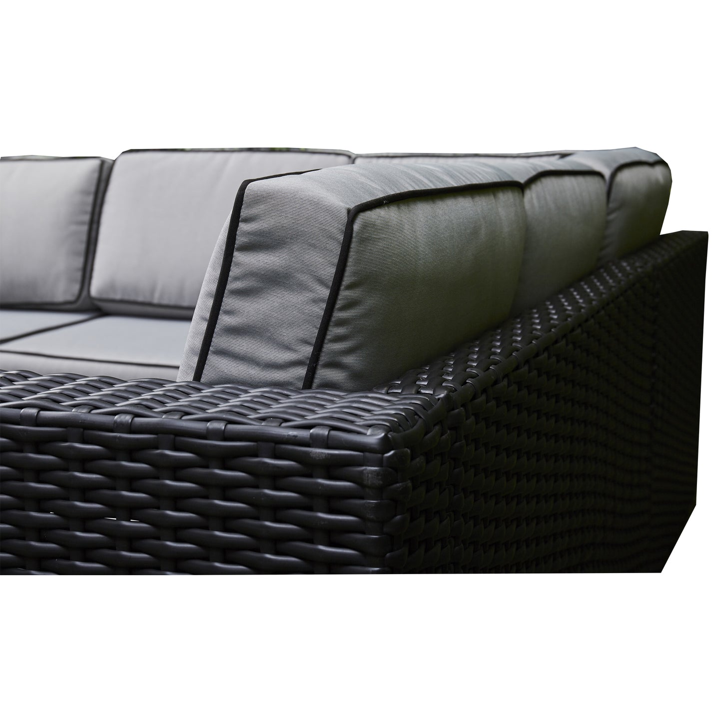 Arcadia Deluxe Rattan Firepit Corner Garden Set - Black