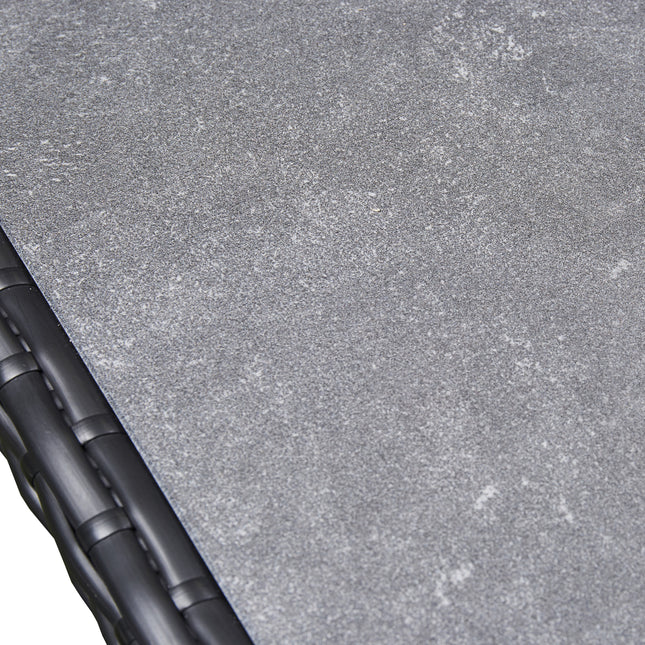 Arcadia Deluxe Rattan Firepit Corner Garden Set - Black